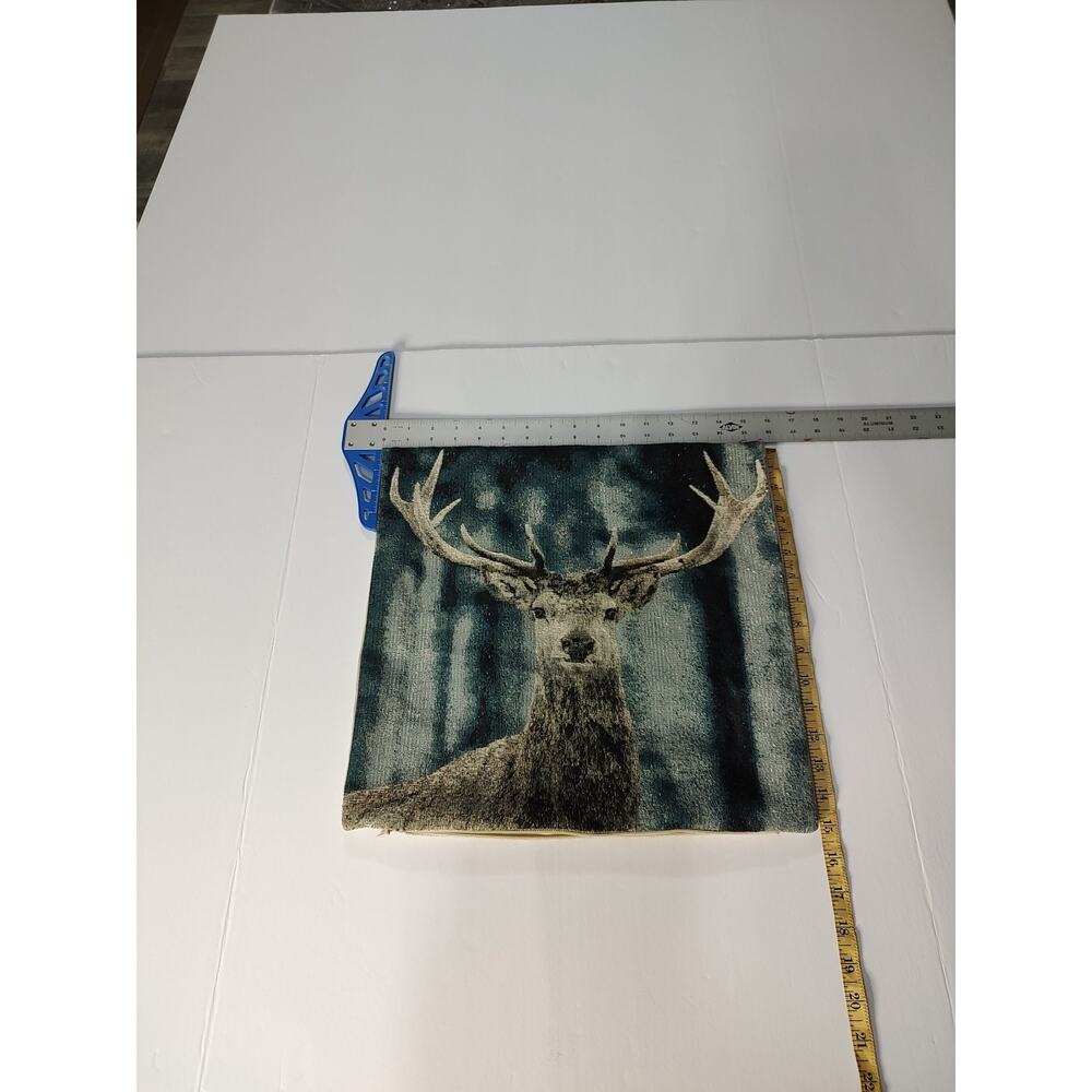 Deer Stag Winter Christmas Throw Pillow Cover Holiday Home Decor READ Desc.